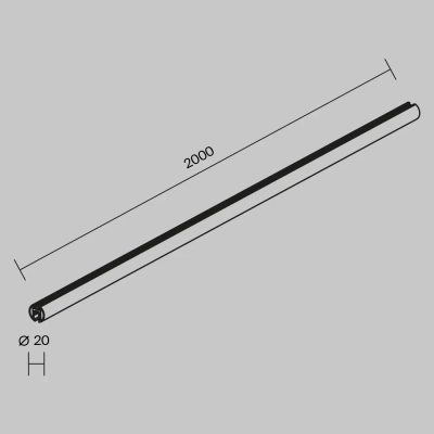 Шинопровод круглый подвесной 2 м Levity, TRX184-R-112B. TM Maytoni