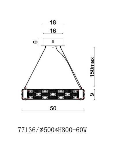 Люстра подвесная Festo Chrome FL1052-6P, LED