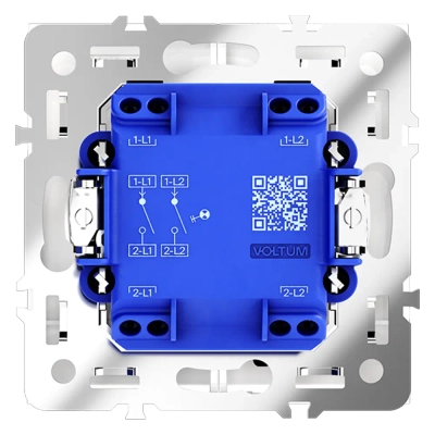 VLS020201 Выключатель встраиваемый VOLTUM S70 двухклавишный с подсветкой 10А, (белый глянцевый). (ТМ Maytoni)