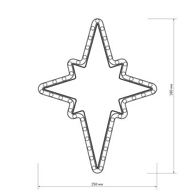 Фигура ARD-STAR-M3-380x250-36LED Warm (230V, 2.5W) (Ardecoled, IP65)