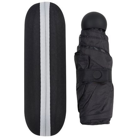 Зонт мини складной (в чехле-капсуле), 90 см, черный