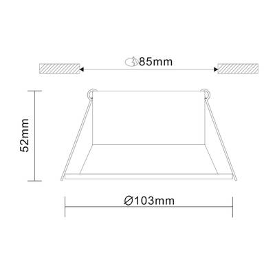 ST207.408.01 Св-к встр. Мат. черный GU10 1*50W  D103xH52 220V Без ламп