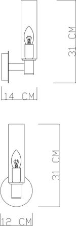 Бра Divinare BAROLO 2654/17 AP-1, 1хE14