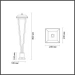 6655/12GL NATURE ODL24 719 черный/металл Уличный светильник IP65 LED 12W 4000K AC85-265V BEARITZ