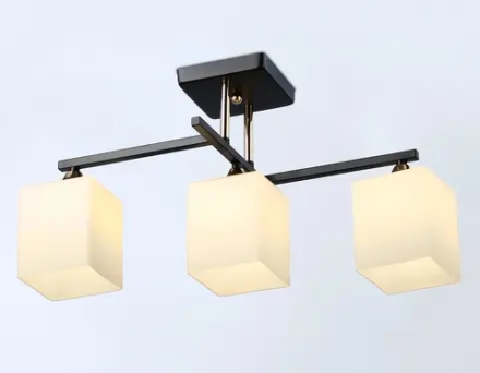 Светильник подвесной TR303114/3 BK/FGD/FR черный/золото/белый матовый E27/3 max 40W 490*260*290
