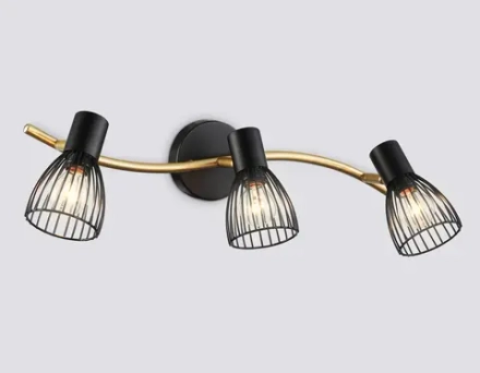 Светильник накладной TR8661/3 BK/GD черный/золото E14/3 max 60W 550*100*170
