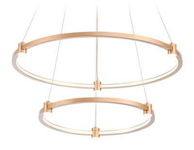 Светильник подвесной светодиодный FL5508/2+6 GD золото 45W 3000K/4200K/6400K D600/400*1300 (без ПДУ)