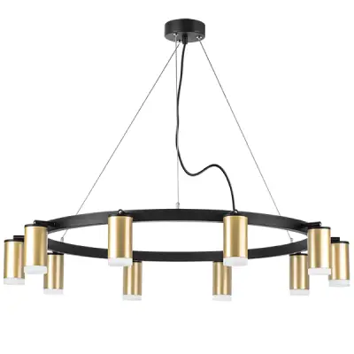 LR0204000 Люстра RULLO 10х50W GU10 ЧЕРНЫЙ/ЗОЛОТО (571020+214440-10+202430-10)