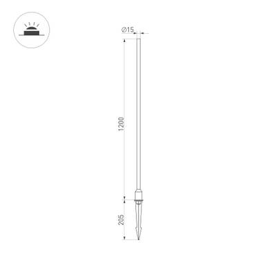 Светильник KT-CHAMPAGNE-L1200-3W Warm3000 (DG, 180 deg, 24V) (Arlight, IP65 Металл, 3 года)