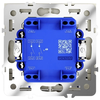 VLS020204 Выключатель встраиваемый VOLTUM S70 двухклавишный с подсветкой 10А, (шелк). (ТМ Maytoni)