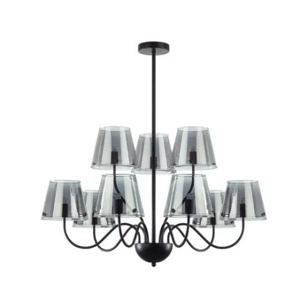 6570/9C MODERNI LN25 103 черный/дымчатый/металл/стекло Люстра потолочная G9 9*20W 220V SMOKY