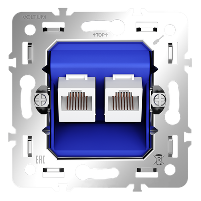 VLS0602M Механизм розетки компьютерной двойной RJ45+RJ45 кат.6, S70. (ТМ Maytoni)