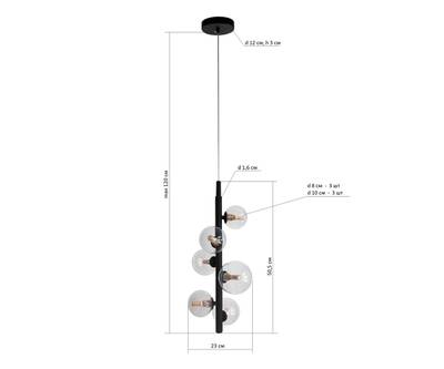 09408-6A,19 Подвес Иона черный d23 h120 G9 30W (4000K) (Led лампы в комплекте 4000К)