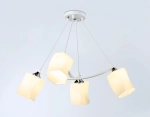 Светильник подвесной TR303156/4 WH/CH/FR белый/хром/белый матовый E27/4 max 40W 640*640*410