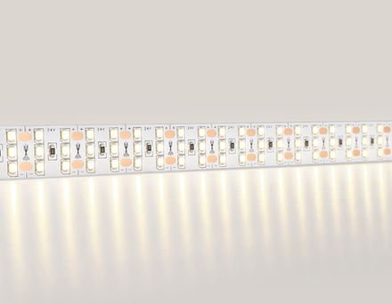 Светодиодная лента трехрядная GS3901 2835 324Led/ 26W m/ 24V IP20 3000K/ 5000*18*1.2mm/ кратность резки 18.5mm (2 конт.)