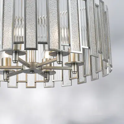 712064 Люстра AGAVE 6х40W E27 СЕРЕБРО С ПАТИНОЙ/ПРОЗРАЧНЫЙ Lightstar