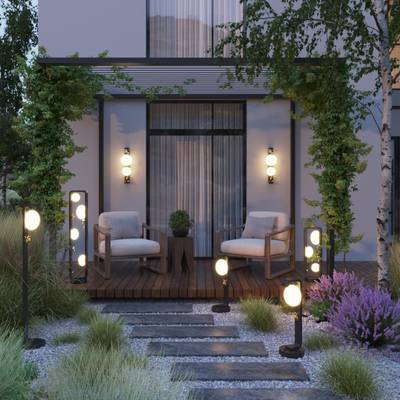 5434/1F NATURE ODL_EX26 черный/золотистый/металл/акрил/декор металл Уличный наземный светильник 60см IP54 G9 1*15W max LUMA