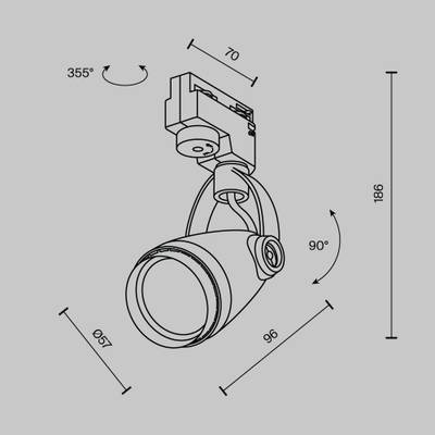 Трековый светильник Celo Unity GU10 50Вт, TR001-1-GU10-B. TM Maytoni