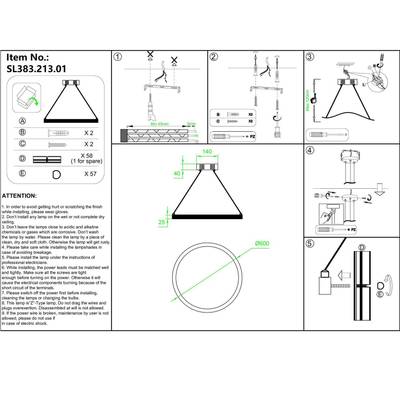 SL383.213.01 Светильник подвесной ST-Luce Матовое золото/Прозрачный LED 1*44W 3000K