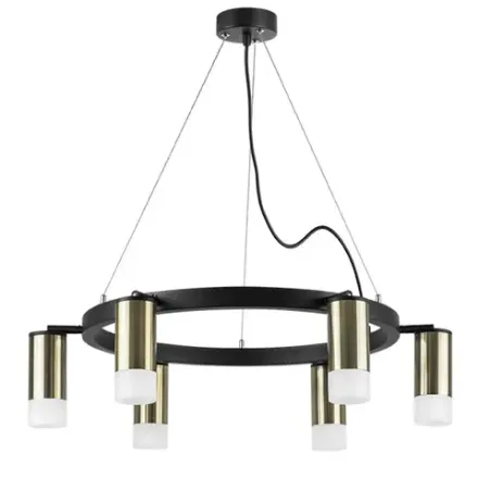 LR0163161 Люстра RULLO 6х50W GU10 ЧЕРНЫЙ/БРОНЗА (571016+214431-6+202431-6)