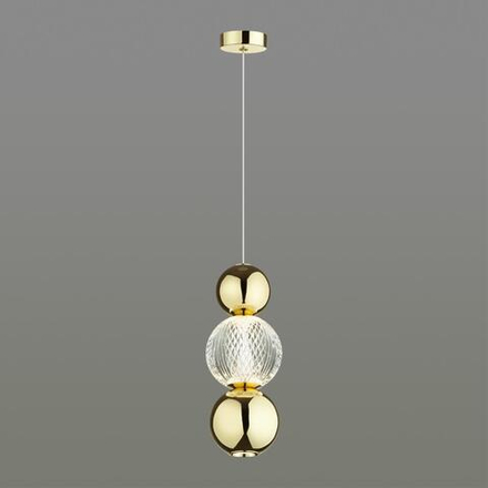 5008/7LA L-VISION ODL23 573 золотой/прозрачный/металл/акрил Подвес LED 7W 4000K 300Лм CRYSTAL