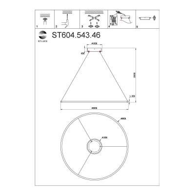 ST604.543.46 Светильник подвесной ST-Luce Белый/Белый LED 1*46W 4000K
