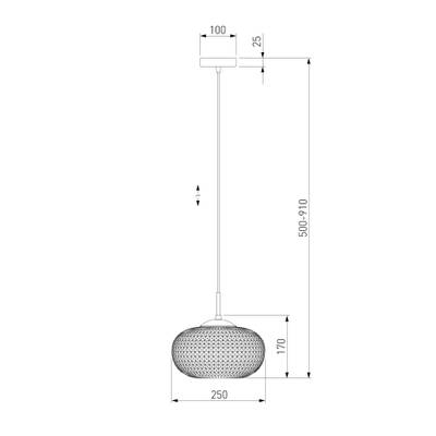 Подвесной светильник 50262/1 серый, E27х1