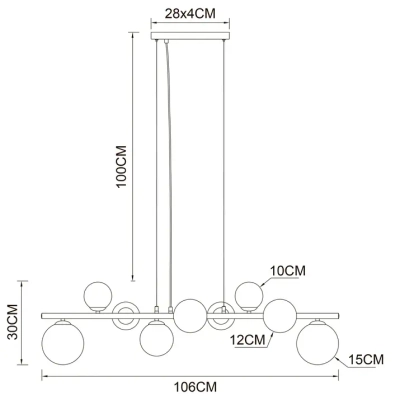 Подвесная люстра Arte Lamp GEMINI A2243SP-9PB, 9хG9