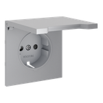 VLS000816 Накладка для розетки с заземлением, защитными шторками и крышкой, S70 (серый). (ТМ Maytoni)