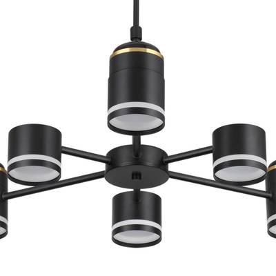 8234/6C COMFI LN25 черный, металл/акрил Люстра потолочная LED GX53 6*10W + LED-проектор 3*5W 2700К 220V VIRSAVA