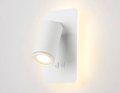 Светильник светодиодный настенный с выключателем FW2465 WH белый LED 4200K 9W 185*105*150
