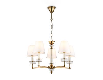 Светильник подвесной LH71021/5 BS/WH латунь/белый E14*5 max 40W D670*1130