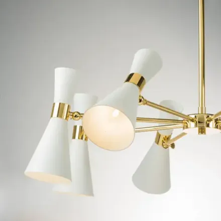 816086 Люстра DUMO 8х40W E14 БЕЛЫЙ МАТОВЫЙ/ЗОЛОТО