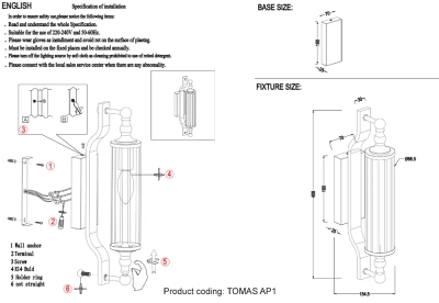 Бра Crystal Lux TOMAS AP1 BRASS 3672/401