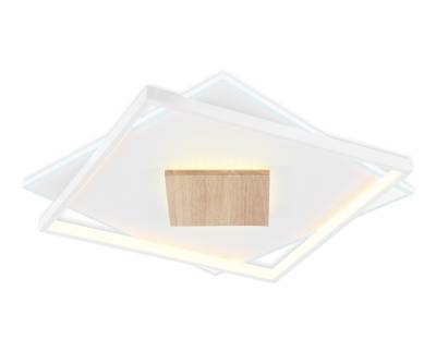 Светильник светодиодный потолочный FL4790 WH/WD белый/дерево 77W 3000-6000K 515*515*50 (без ПДУ)