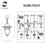 SL083.703.01 Светильник уличный подвесной ST-Luce Кофейный/Кофейный, Прозрачный E27 1*60W