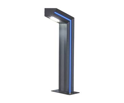 09207-F(220V),16(05) Светильник уличный Такоми серый 220V w15*7,5 h80 Led 10W (4000K) Декоративная подсветка синяя.