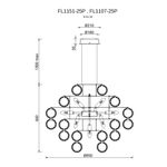 Люстра подвесная Brilliance Gold FL1151-25P, E14х25