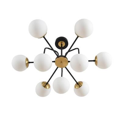 8375/9C MODERNI LN черный/латунь/белый, металл/стекло Люстра потолочная E27 9*60W 220V ELRONA
