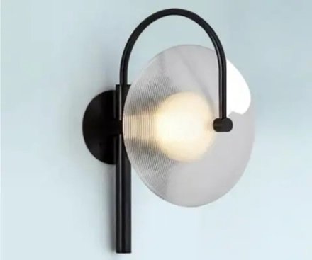 08439,19(21) Настенный светильник Мелисса черный/прозрачный d25 h44 Led 8W (4000K)