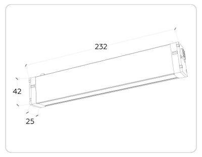 Светильник светодиодный диммируемый для шинопровода Magnetic 220V GL1262 BK черный IP20 9W 3000K-6400K 120° 232*25*42 (Без ПДУ)