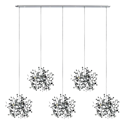 L5PL721134 Подвес пятерной линейный EXTRA 5x3x5W(led) G9 (721134 - 5 + 572164 -1) ХРОМ Lightstar