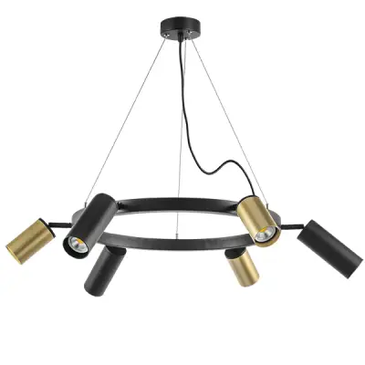 LR016403873 Люстра RULLO 6х50W GU10 ЧЕРНЫЙ/ЗОЛОТО (571016+214440-3+214487-3)