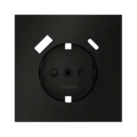 VLS001008 Накладка для розетки с заземлением и защитными шторками, с USB A+C, S70 (черный матовый). (ТМ Maytoni)