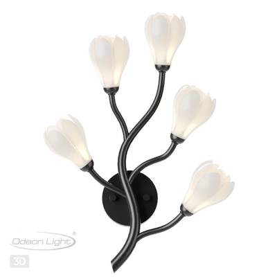 5090/5W MODERN ODL25 561 черный матовый/белый/фарфор Бра G4 LED 5*5W GARDI