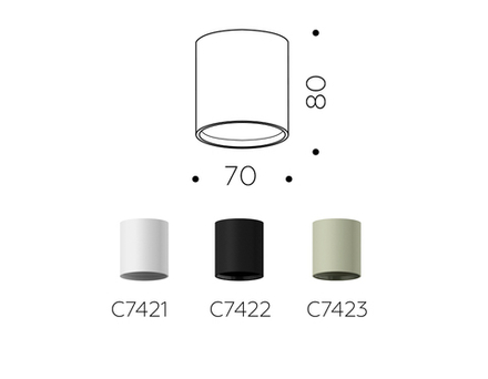 Корпус светильника накладной для насадок D70mm C7421 SWH белый песок D70*H80mm MR16 GU5.3