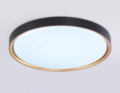 Потолочный светодиодный светильник FZ1249 BK/GD черный/золото IP54 45W 5000K D480*60 (Без ПДУ)