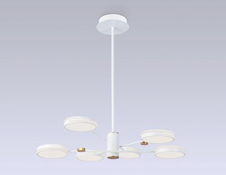 Светильник светодиодный подвесной FL51635/6 WH/GD белый/золото 3000K/4200K/6400K 50W D800*780 (Без ПДУ)
