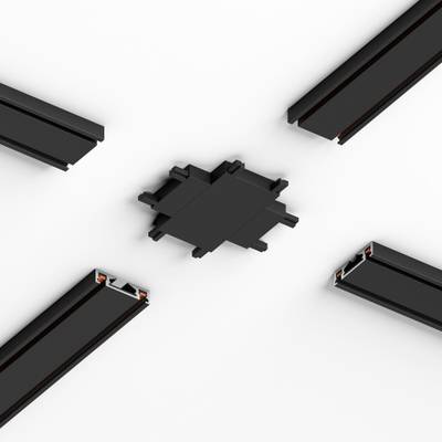 Flat Magnetic Четырёхсторонний соединитель для накладного шинопровода чёрный 85003/00