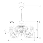 Люстра с хрустальным декором 60018/8 белый с золотом, E14х8